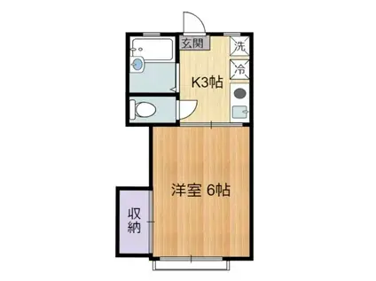 ラズライト(1K/2階)の間取り写真