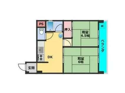 OS・SKYマイネビル(2DK/3階)の間取り写真