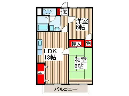 メゾンローティ-(2LDK/1階)の間取り写真