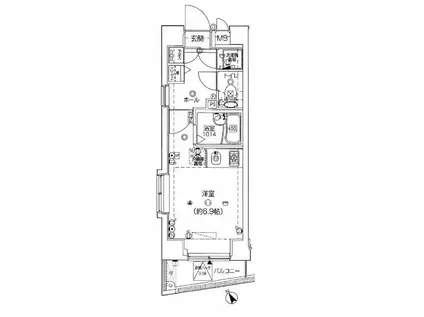 スパシエルクス門前仲町(ワンルーム/2階)の間取り写真