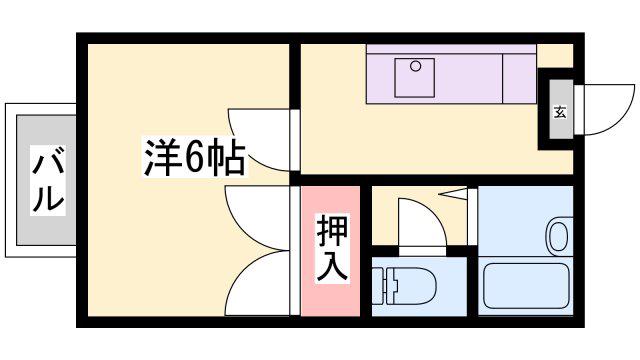 カーサエスクレア(1K/2階)の間取り写真