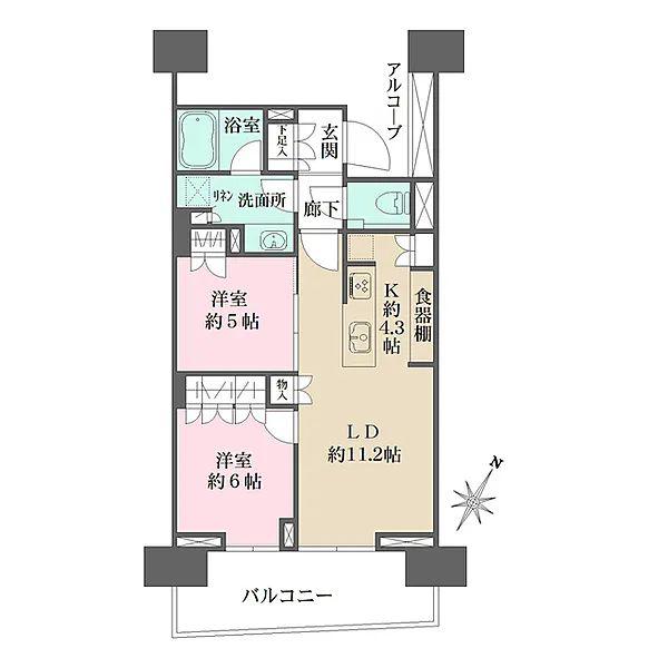 HARUMI FLAGSUN VILLAGE C棟(2LDK/10階)の間取り写真