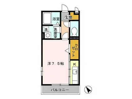 ラマージュ(1K/2階)の間取り写真