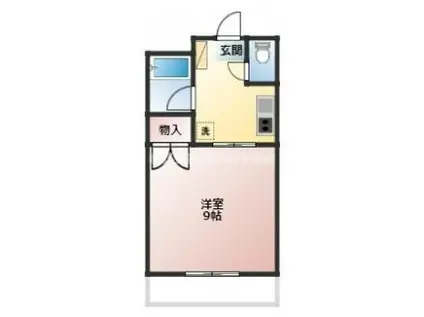 シティフラットM(1K/1階)の間取り写真