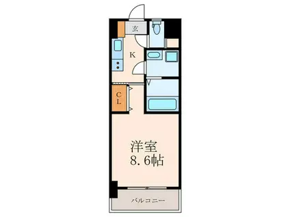 ラファエロ(1K/6階)の間取り写真