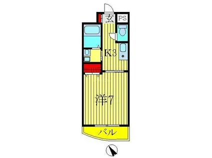 宇田川柏ビル(1K/4階)の間取り写真