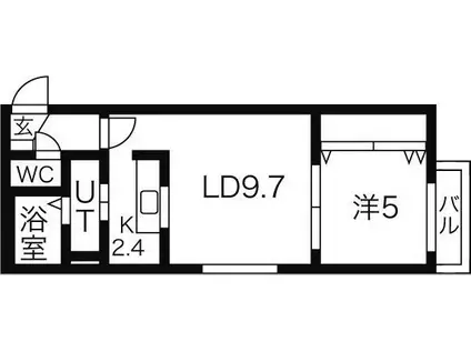 ハルトラーテ大通(1LDK/4階)の間取り写真