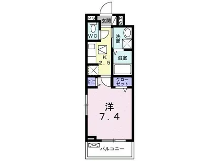 グラン・アベニュー西所沢(1K/1階)の間取り写真