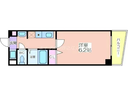 /オズレジデンス天下茶屋(1K/3階)の間取り写真