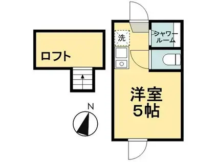 CASA COMODO(ワンルーム/2階)の間取り写真