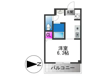 生野東マンション(1K/3階)の間取り写真