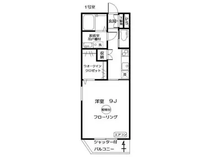 カーサ・フォルテ(1K/1階)の間取り写真