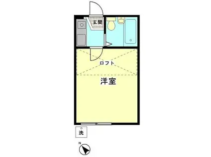 第1ハイツナカジマ(1K/1階)の間取り写真