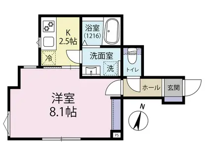 CHEST(1K/1階)の間取り写真