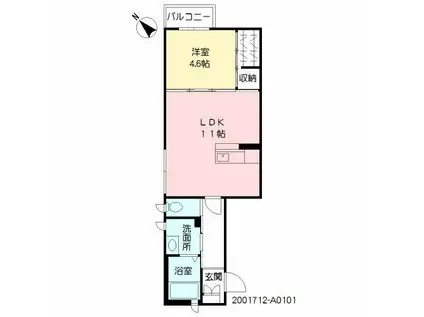 K-ブルーノI(1LDK/1階)の間取り写真