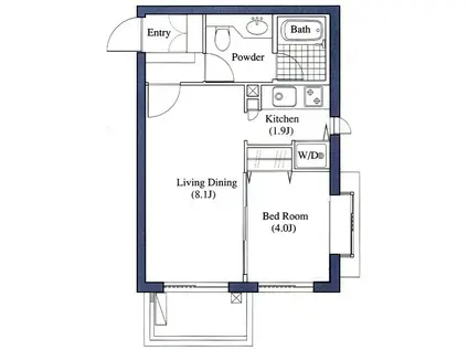 PALERMO COURT(1LDK/2階)の間取り写真