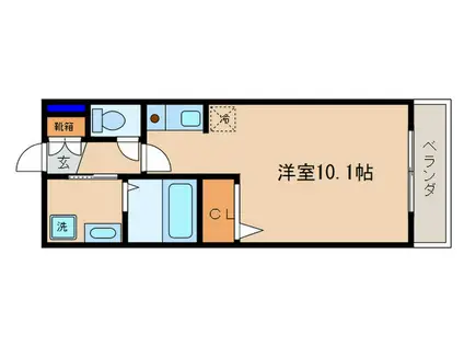 フィールドロードII(ワンルーム/2階)の間取り写真