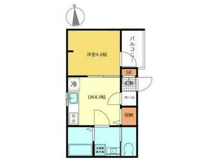 フィオーレカナザワ(1DK/3階)の間取り写真