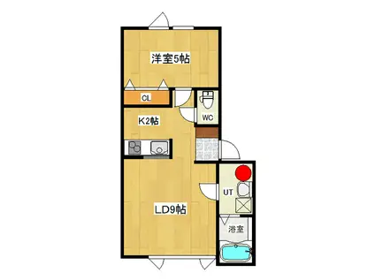 PARKSIDE MIWA(1LDK/2階)の間取り写真