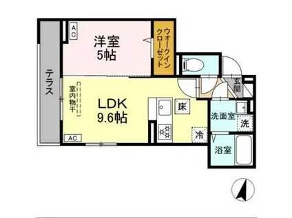 ディパイナ港南(1LDK/1階)の間取り写真
