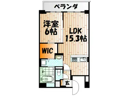 ミースカセッタ小倉(1LDK/6階)の間取り写真