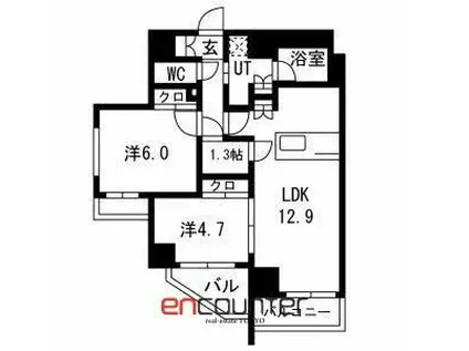 SAKURA AXIS 中板橋(2SLDK/6階)の間取り写真