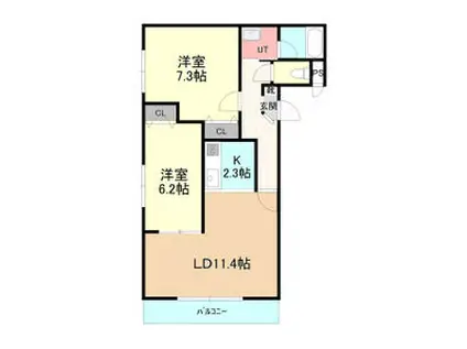 リリーマンションII(2LDK/2階)の間取り写真