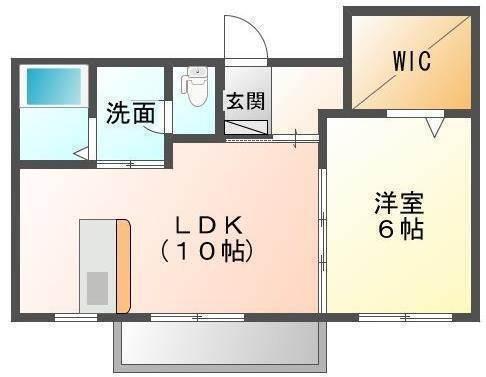 ハピネス中畝A棟(1LDK/1階)の間取り写真