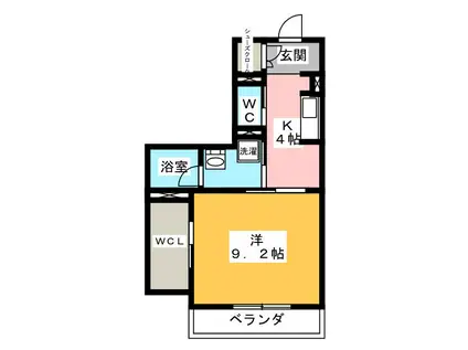 フレンド・コート(1K/1階)の間取り写真