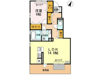 ドエル22(1LDK/1階)の間取り写真