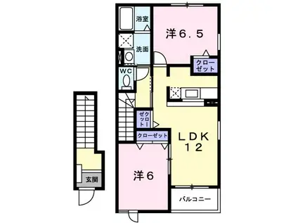アクア ガーデン III(2LDK/2階)の間取り写真