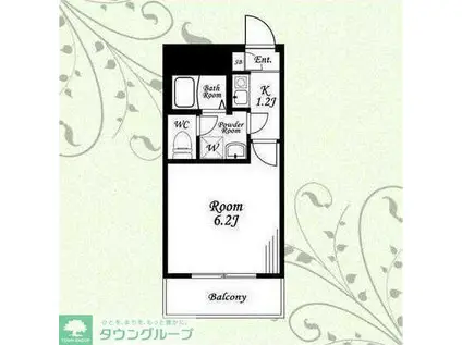 フルセイル唐木田(1K/3階)の間取り写真