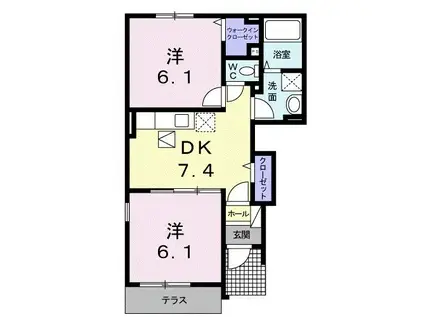 サリーチェV(2DK/1階)の間取り写真