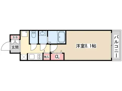 W-STYLE神戸Ⅱ(1K/8階)の間取り写真