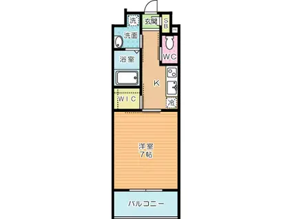 ウィングスNEXT西小倉(1K/4階)の間取り写真