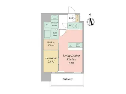 LIVECASA天満橋(1LDK/7階)の間取り写真
