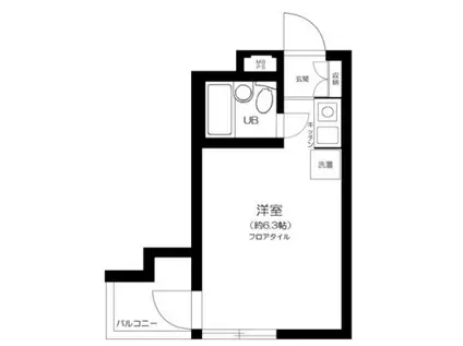 スカイコート三鷹(ワンルーム/2階)の間取り写真