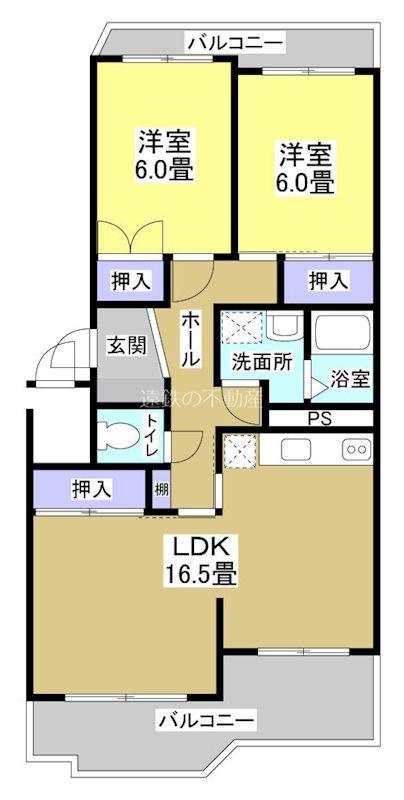 CLASSII(2LDK/3階)の間取り写真