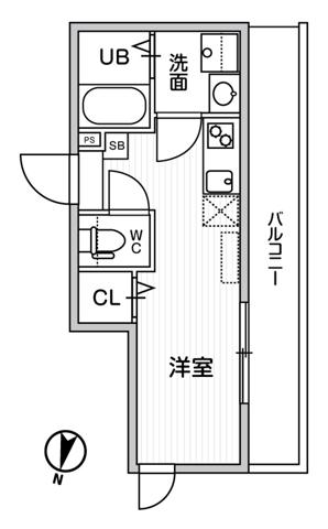 ティーズ クオーレ横濱元町(ワンルーム/3階)の間取り写真