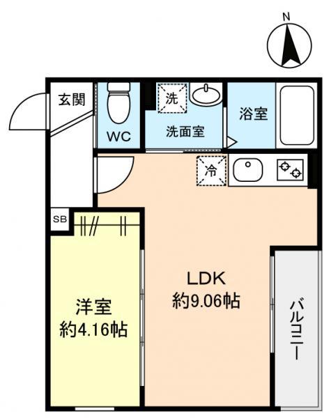 GRADUS八千代中央III(1LDK/2階)の間取り写真