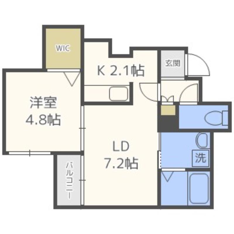 A BOND月寒T・H(1LDK/1階)の間取り写真