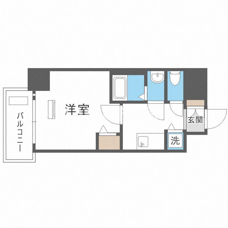 ゼオン大阪イースト(1K/8階)の間取り写真