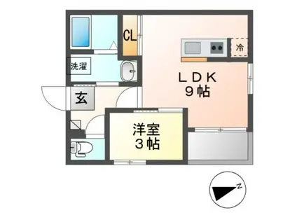 REGALEST浅間町(1LDK/2階)の間取り写真