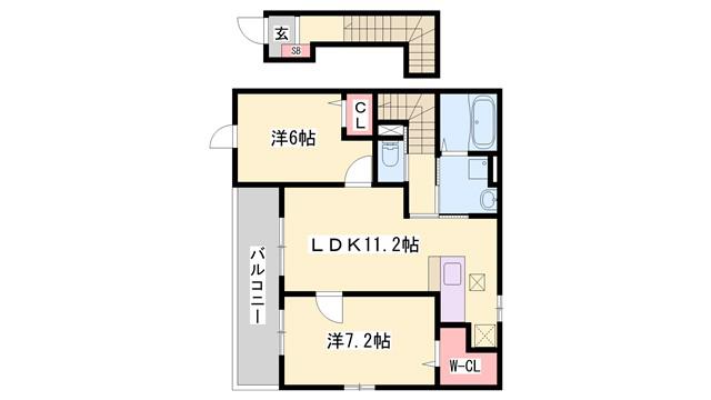 サン ローレル(2LDK/2階)の間取り写真
