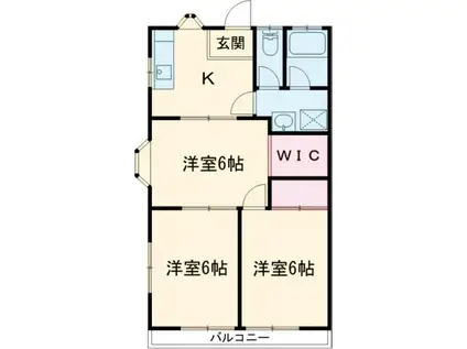 ロマリア(3K/2階)の間取り写真