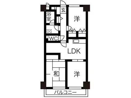 ユニーブル原央(3LDK/2階)の間取り写真