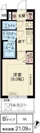 スプランディッド新大阪ウエスト(1K/9階)の間取り写真