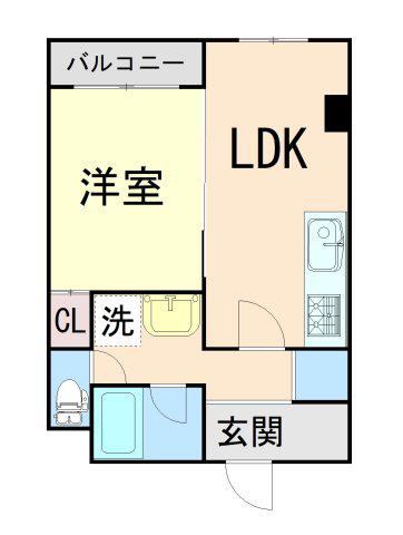 プリメーラリヨンII(1LDK/1階)の間取り写真