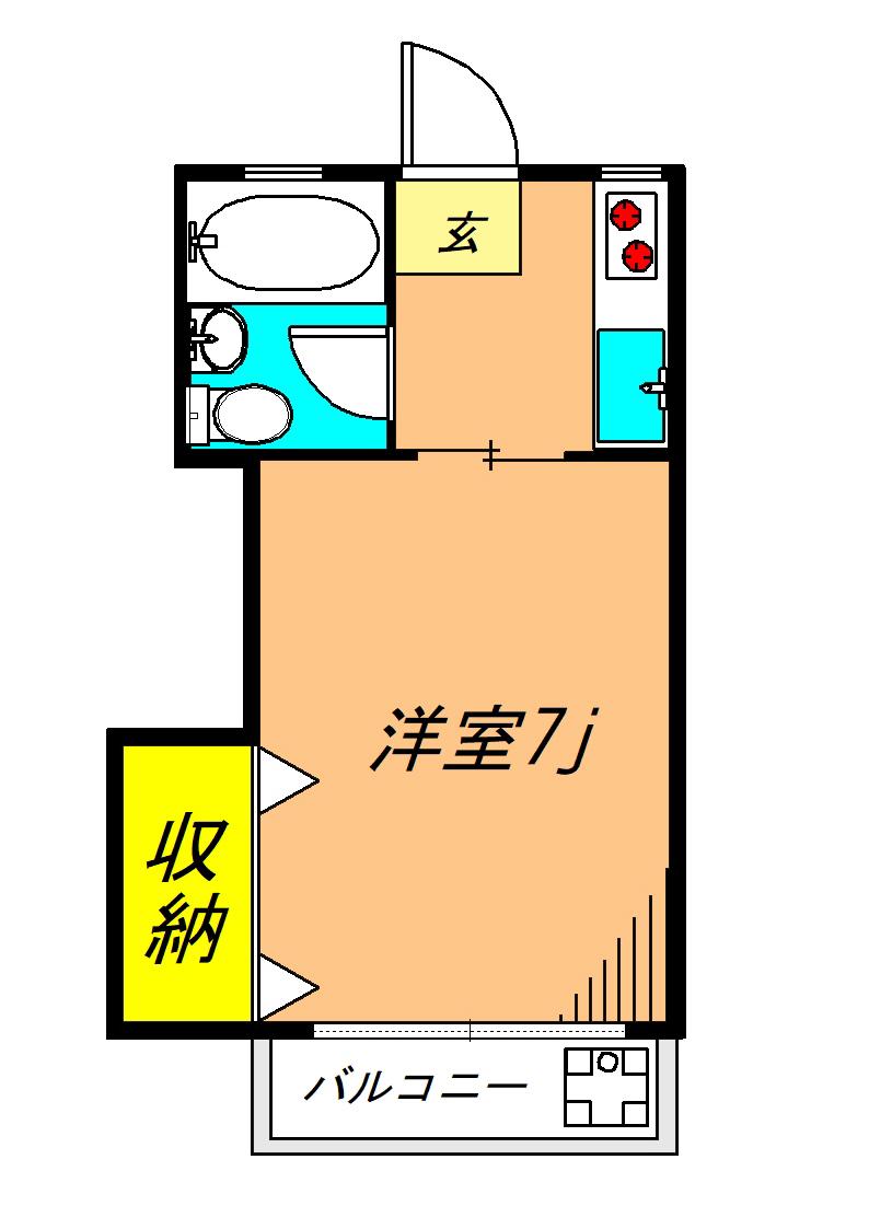 コーポ小山台(1K/2階)の間取り写真