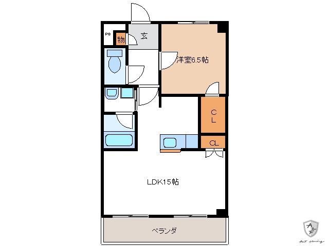 アメ二ティハウス(1LDK/2階)の間取り写真